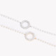 Steel bracelet pearls and circle GB