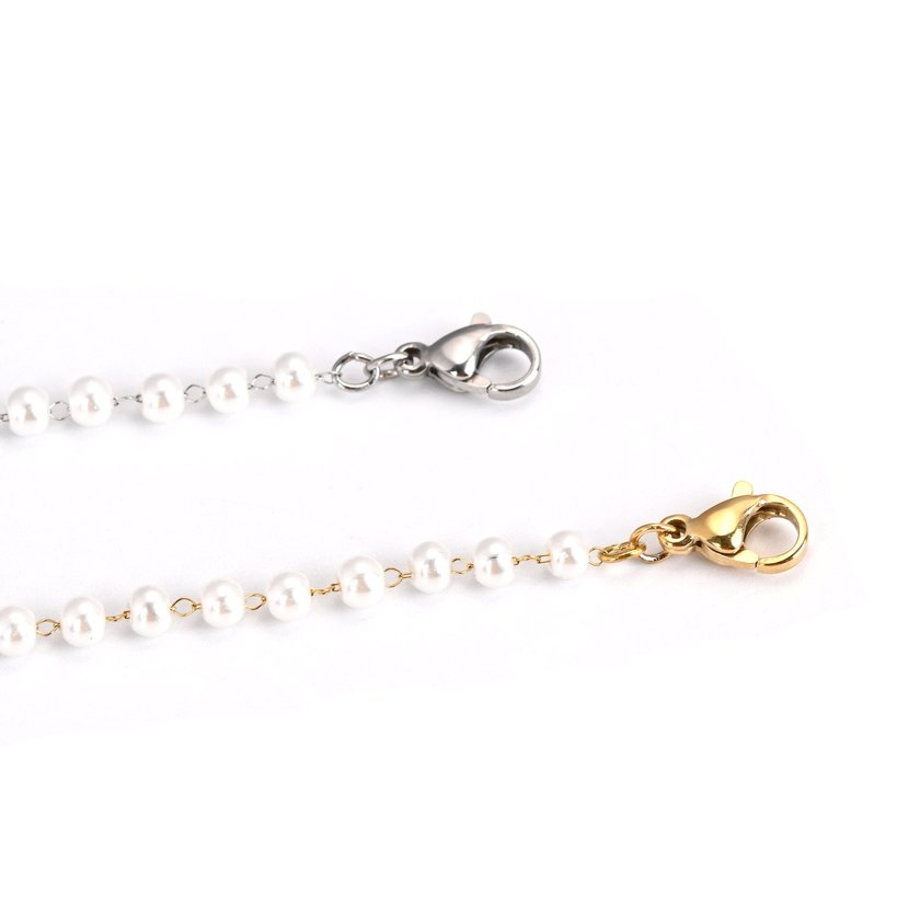 Bracelet en acier perles et coração de viana GB