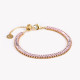Steel bracelet rivière pink rectangular GB
