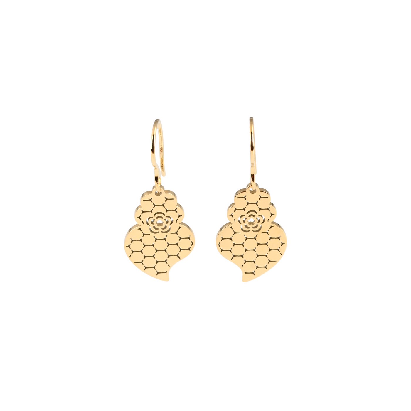 Boucles d\'oreilles en acier coração de viana texture GB