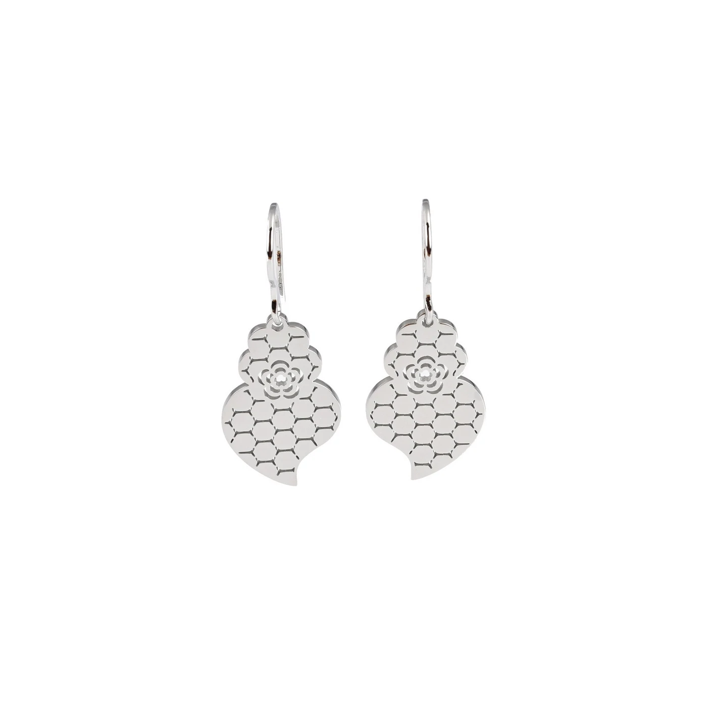 Boucles d\'oreilles en acier coração de viana texture GB