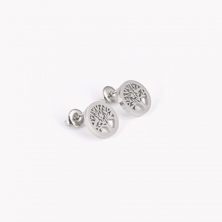 Steel earrings with tree of life GB
