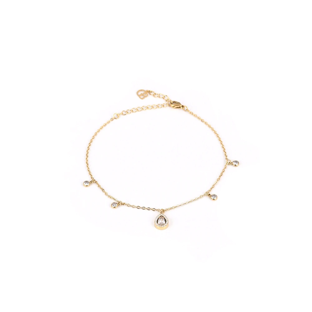 Bracciale piede acciaio luminosa ovale GB