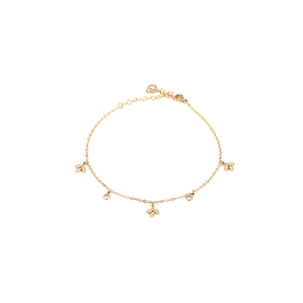 Pulseira de pé aço folha GB