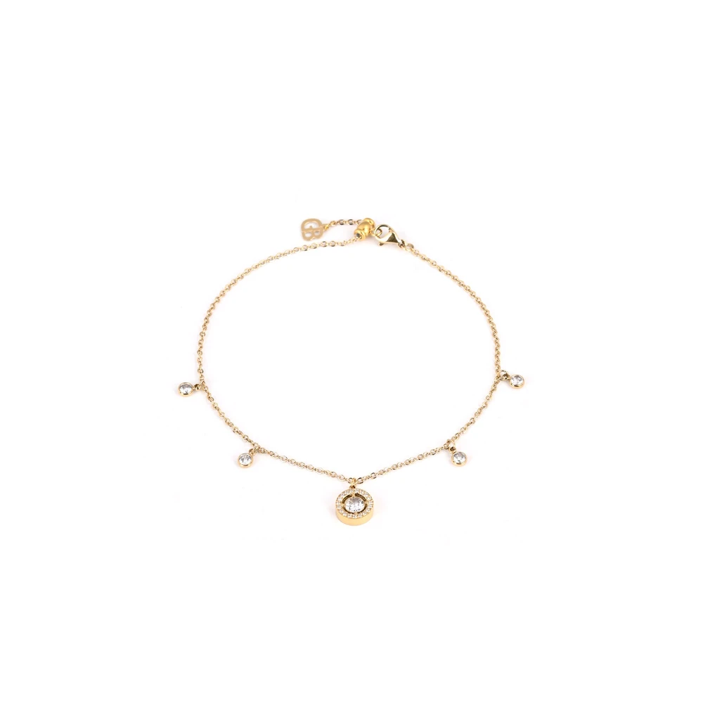 Pulseira de pé aço brilhante redondo GB