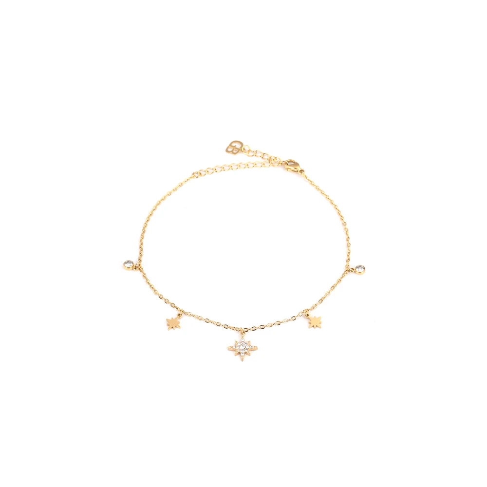 Pulseira de pé aço estrela GB