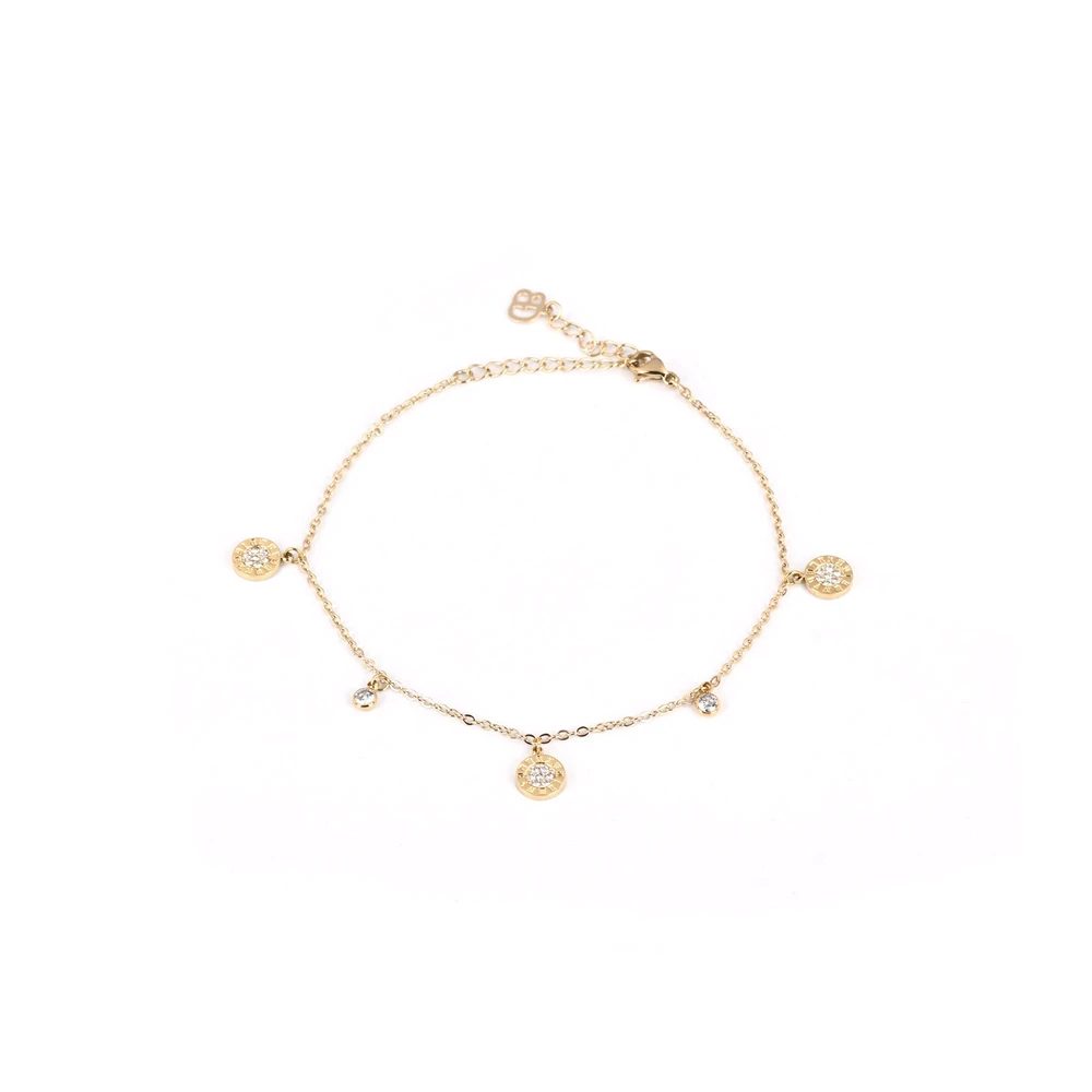 Bracciale piede acciaio pendenti rotondo GB