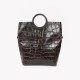 Leather bag with croco texture GB