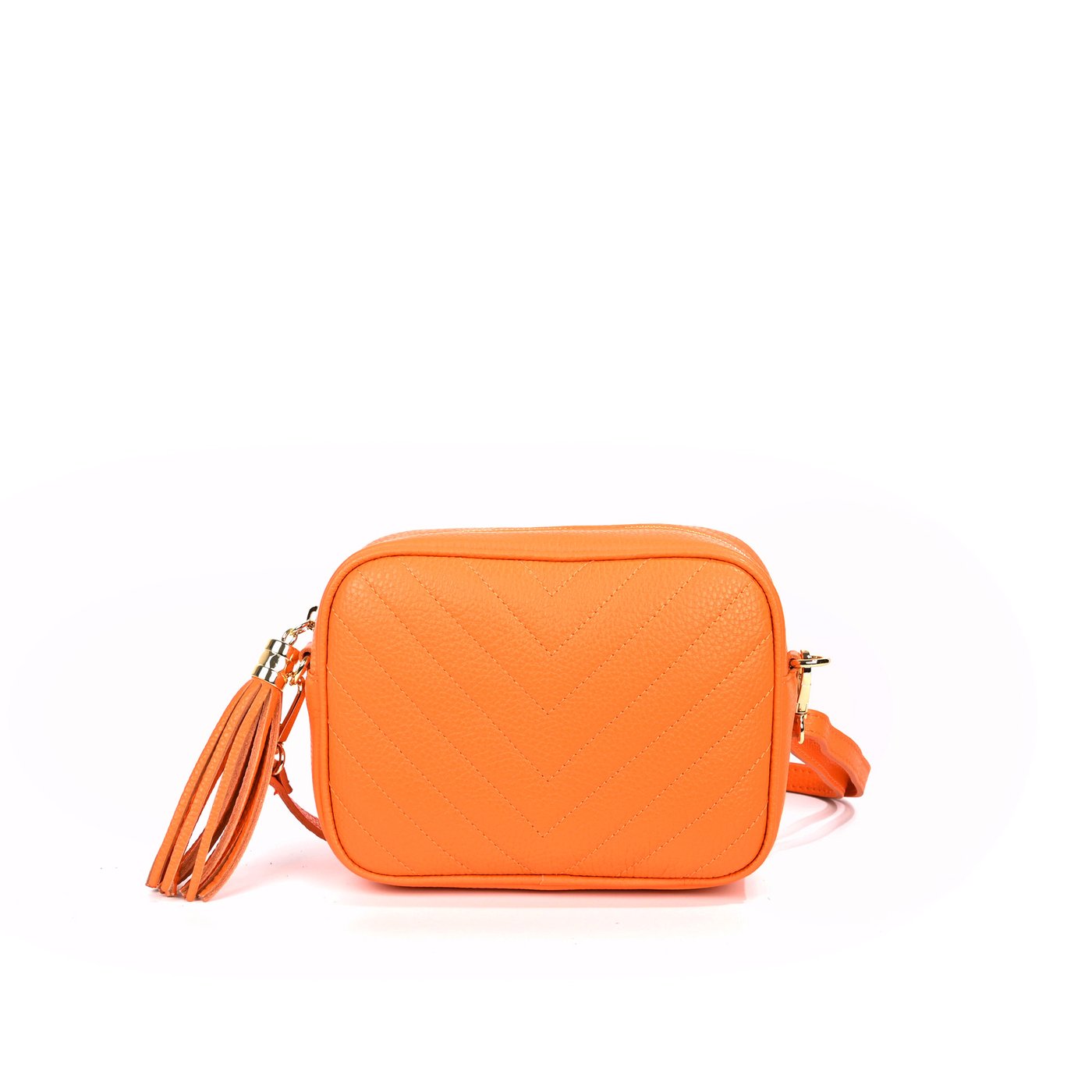 Leather crossbody bag with zipper closure GB