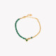 Steel bracelet green malaquita stones green GB