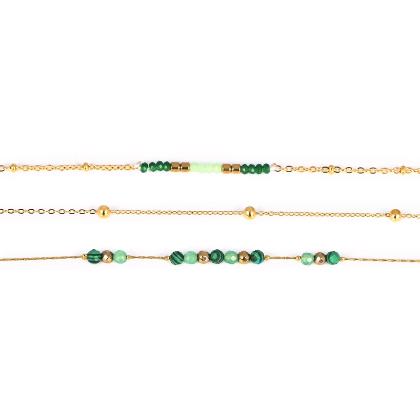 Green steel set bracelet GB