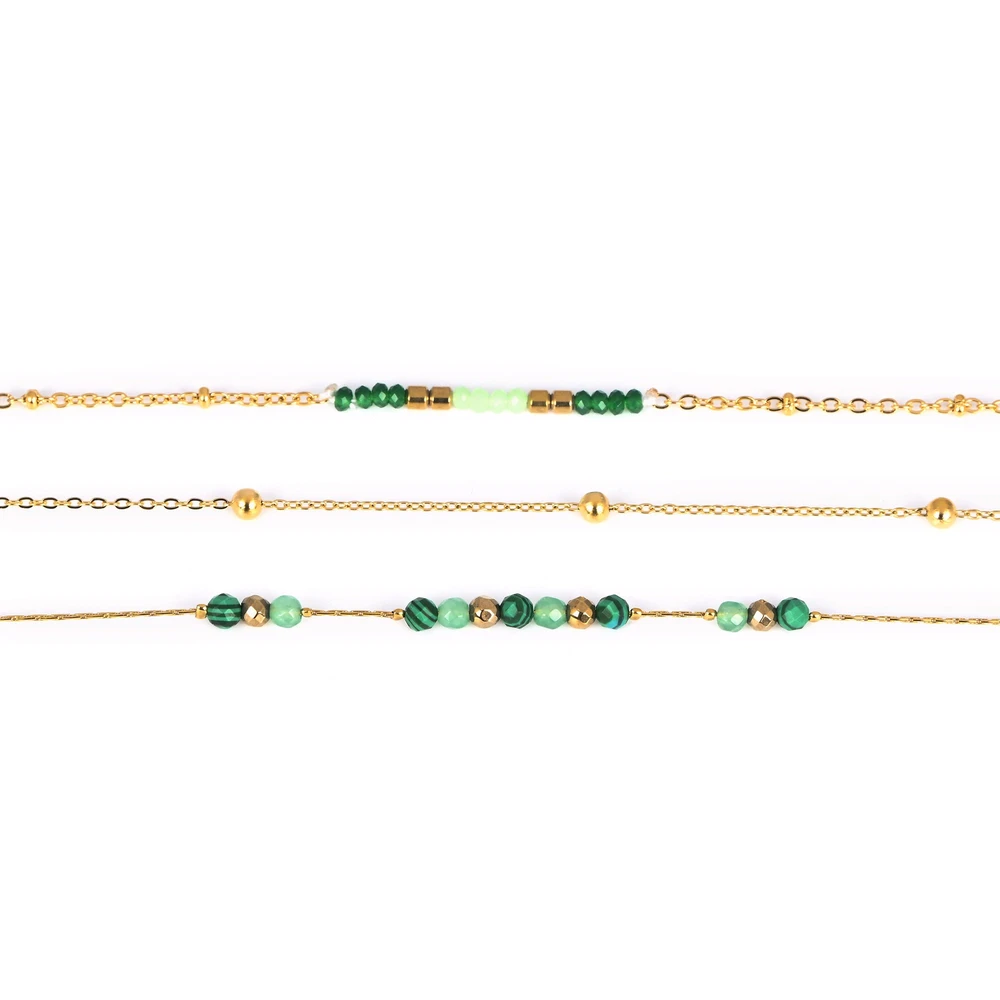 Green steel set bracelet GB