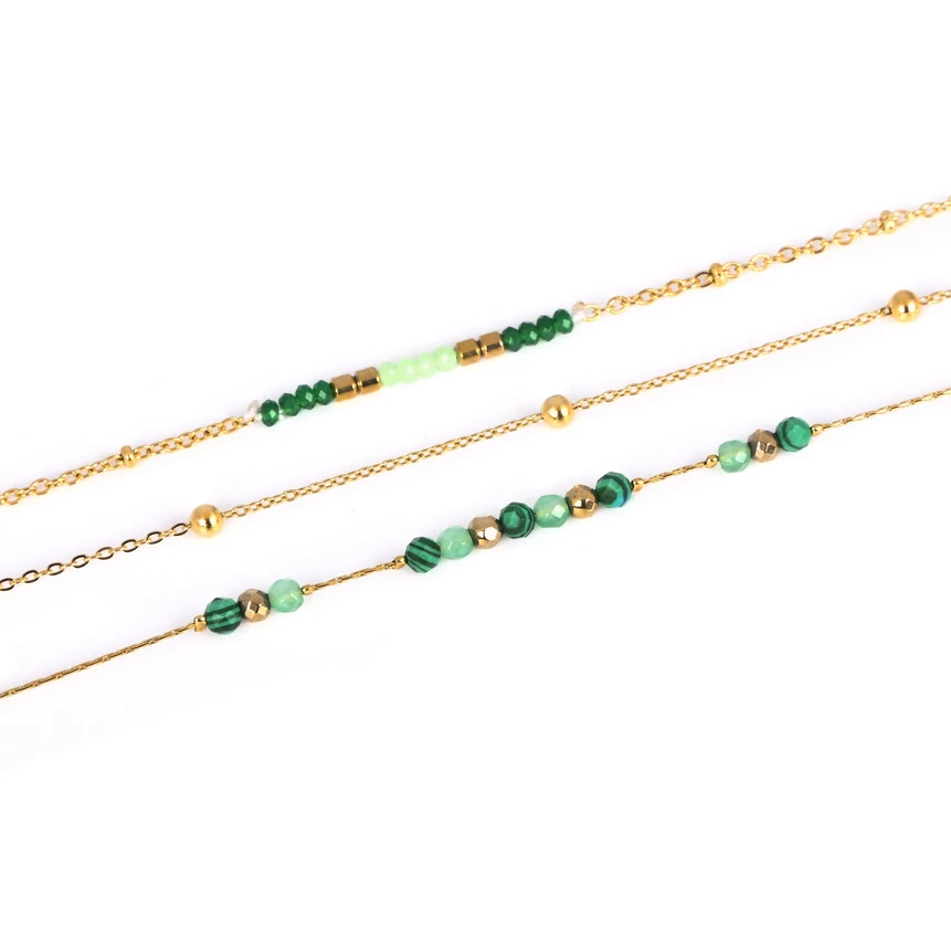 Ensemble bracelet en acier verts GB