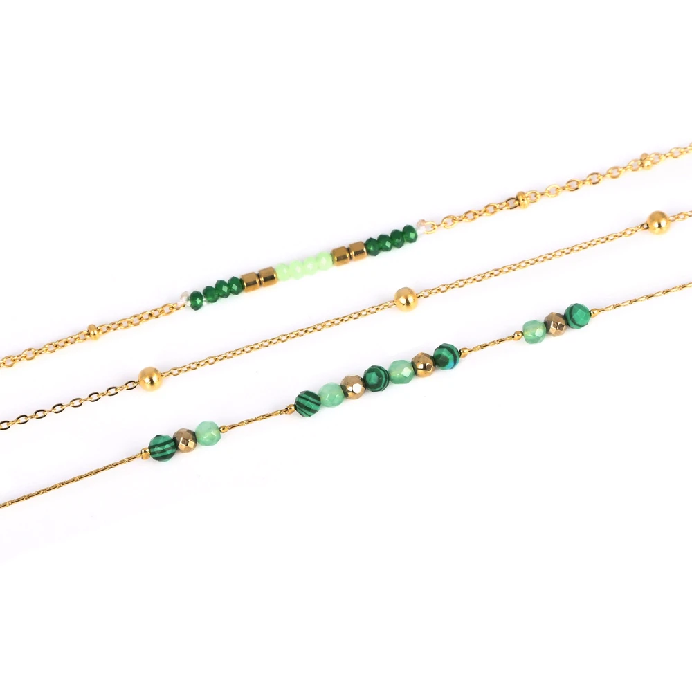 Green steel set bracelet GB