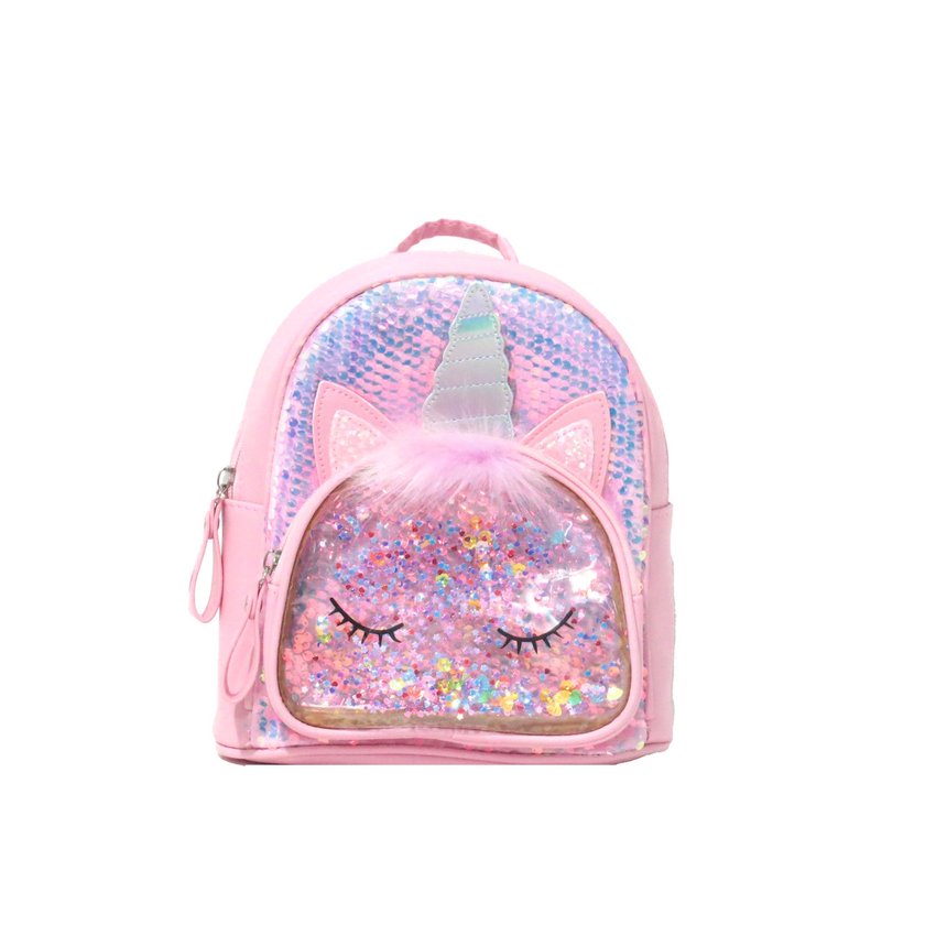 Mochila infantil unicornio con bolsillo transparente GB