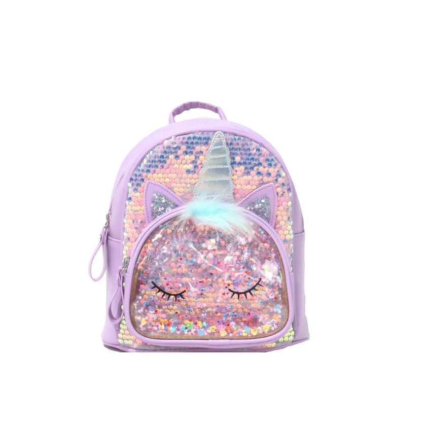 Zaino per bambini unicorno con tasca trasparente GB