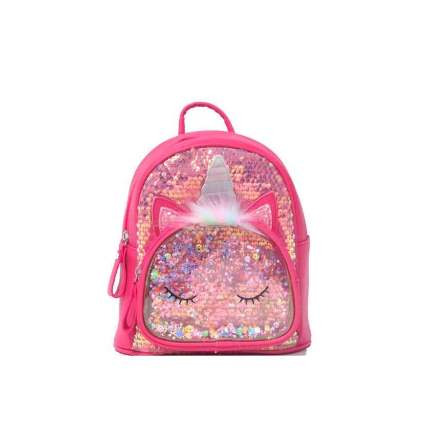 Mochila infantil unicornio con bolsillo transparente GB