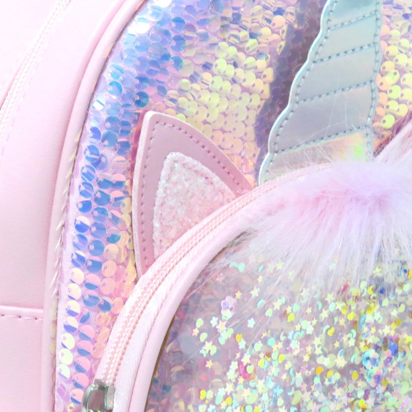 Mochila infantil unicornio con bolsillo transparente GB