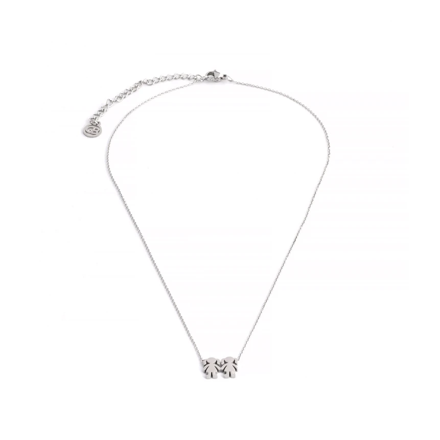 Collier en acier deux filles GB
