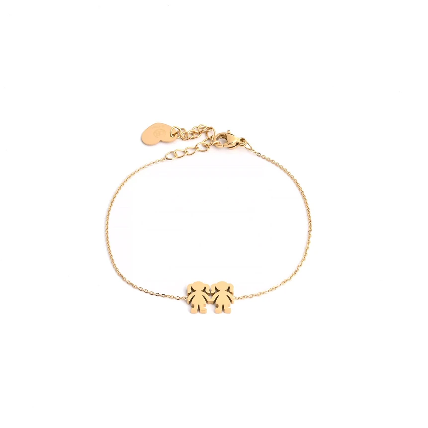 Bracciale in acciaio con due ragazze GB