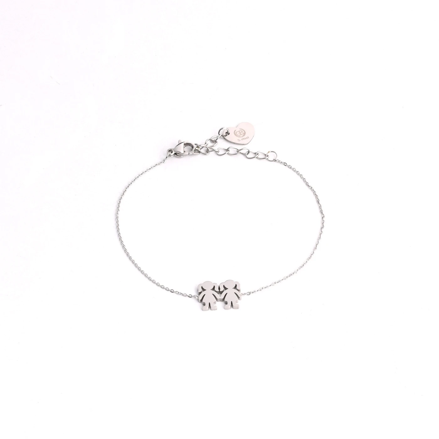 Bracciale in acciaio con due ragazze GB
