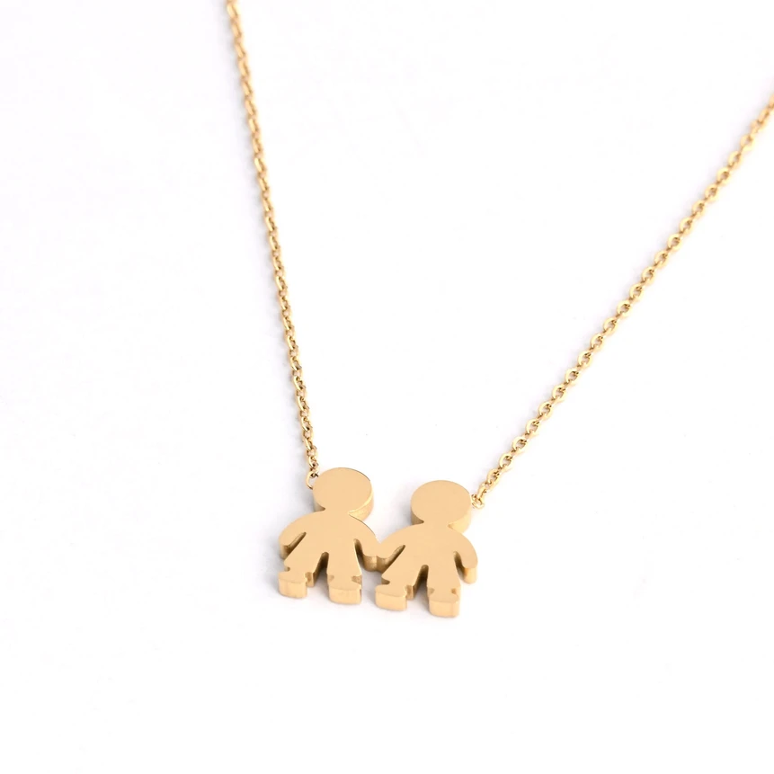 Steel necklace two boys GB
