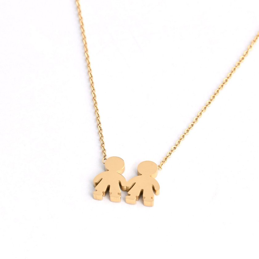Collar en acero dos niños GB