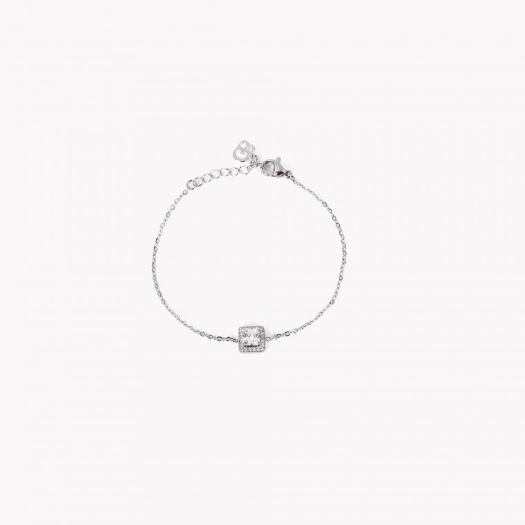Steel bracelet square stone GB