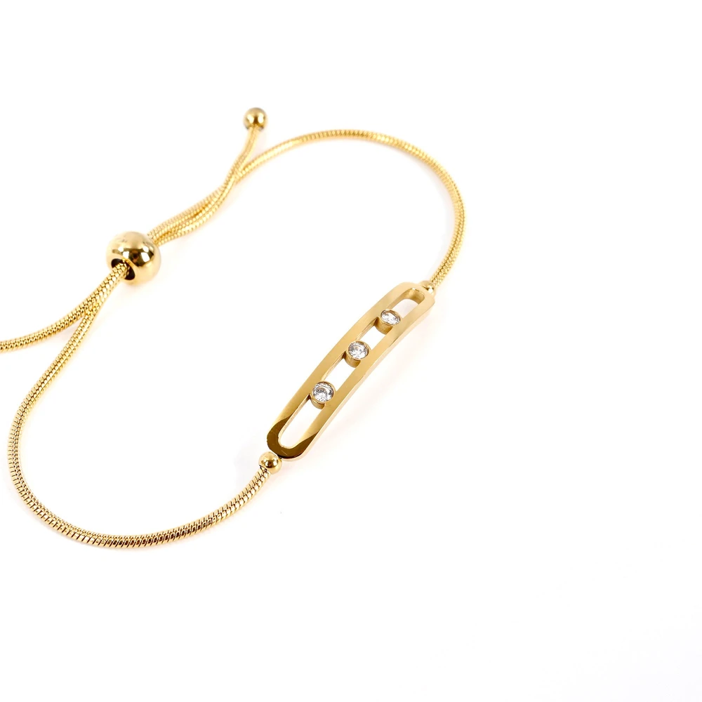 Bracelet réglable en acier brillant GB