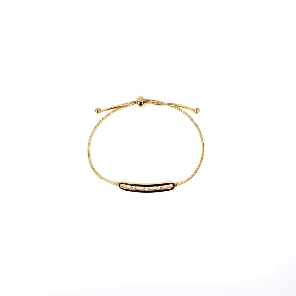 Bracelet réglable en acier brillant GB