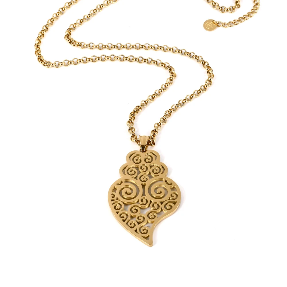 Collana in acciaio con coração de viana GB