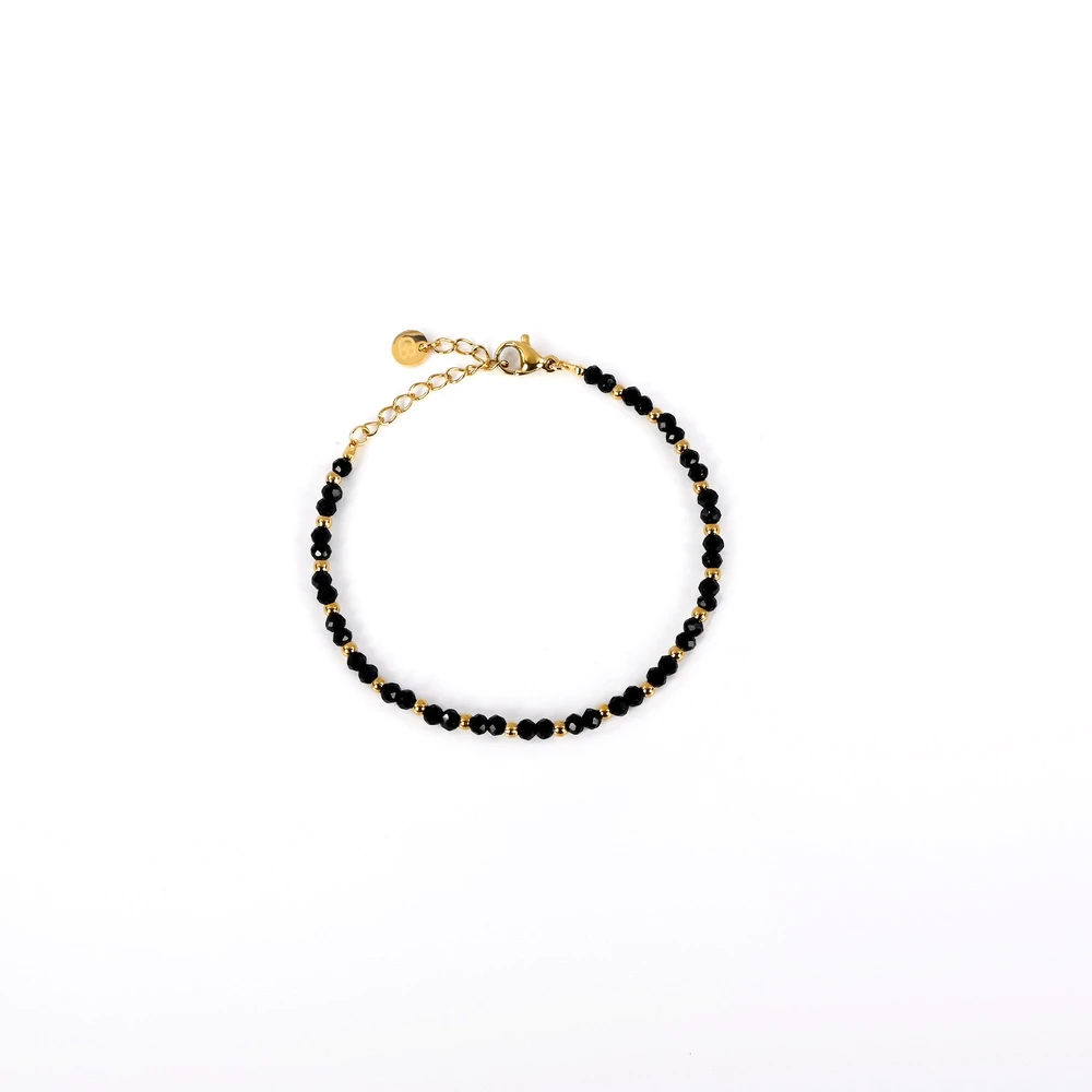 Steel bracelet stones in color black GB