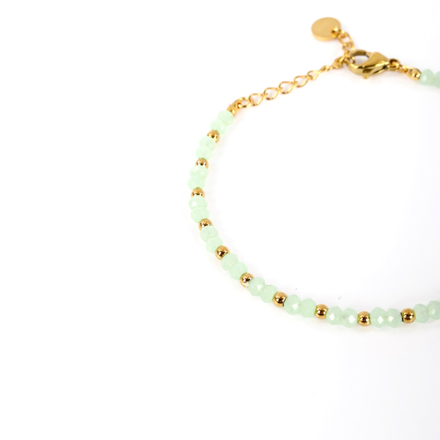 Bracelet en acier pierres dans couleur vert GB