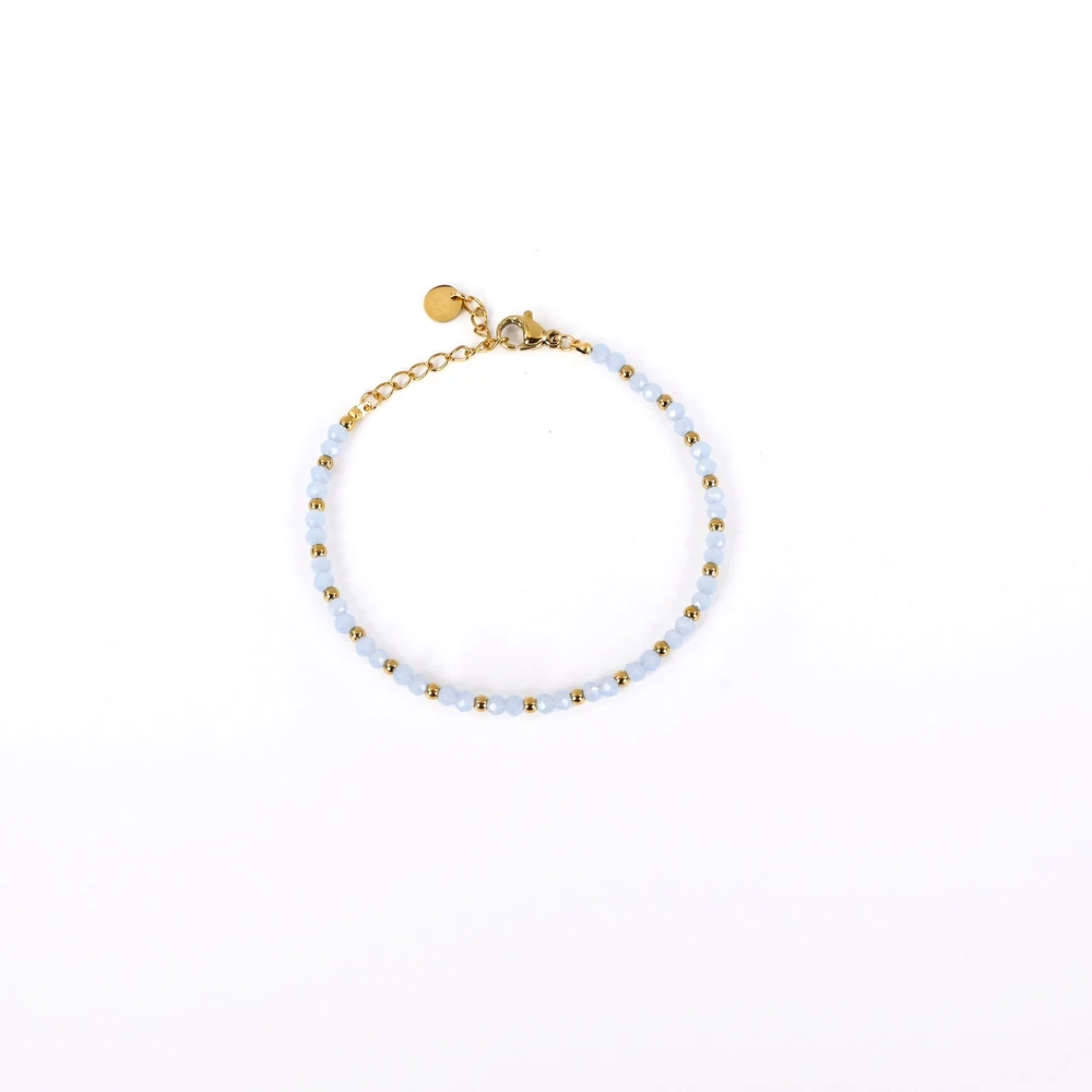 Pulsera en acero piedras en color azul GB