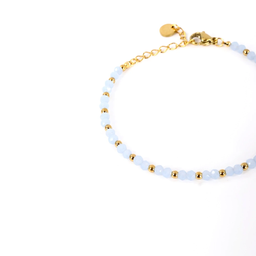 Pulsera en acero piedras en color azul GB