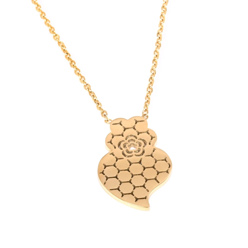 Collier en acier texture coração de viana GB