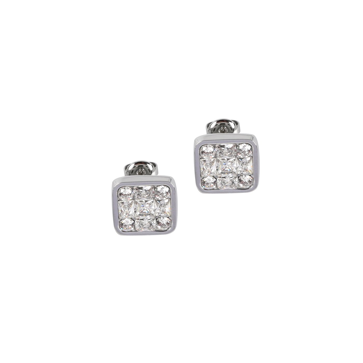 Boucles d\'oreilles en acier géométriques GB