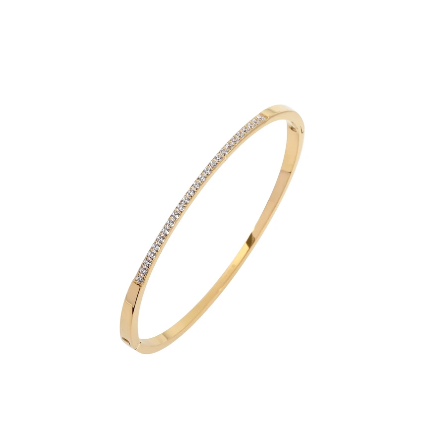 Bracelet rigide base acier et zircones GB