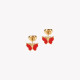 Boucles d&#039;oreilles en acier papillon rouge GB