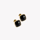 Steel earrings squares black GB