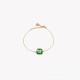 Steel bracelet square green stone GB