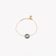 Steel bracelet square blue stone GB