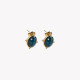 Steel earrings pendant rounds blue GB