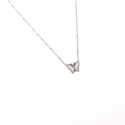 Steel necklace basic butterfly GB