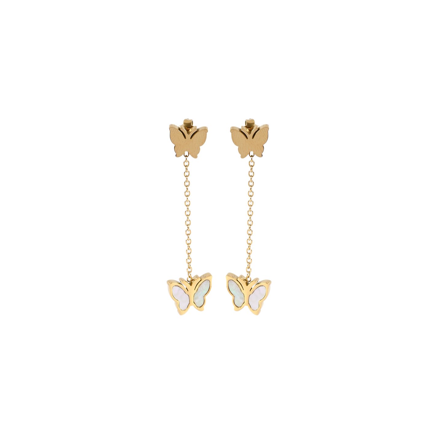 Boucles d\'oreilles en acier de base papillon GB