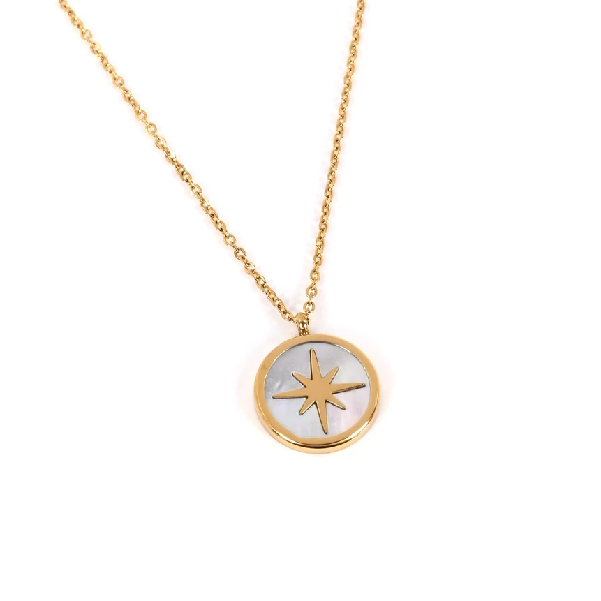 Collana in acciaio con stella GB