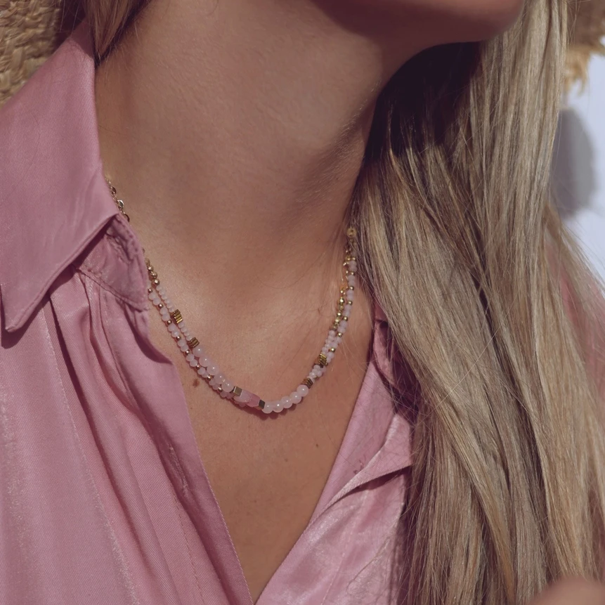 Collier en acier cristaux GB