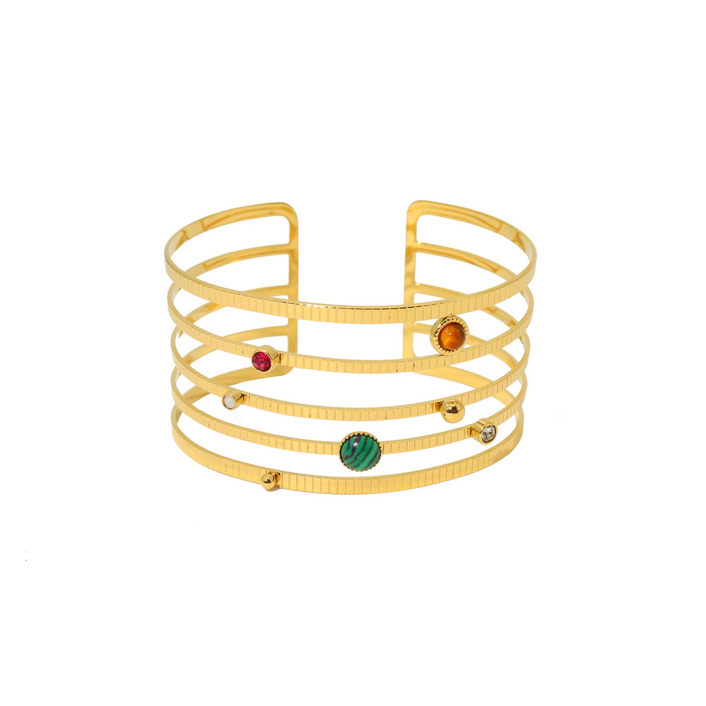 Pulsera rígida acero aros GB