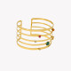 Rigid bracelet stainless steel hoops green GB