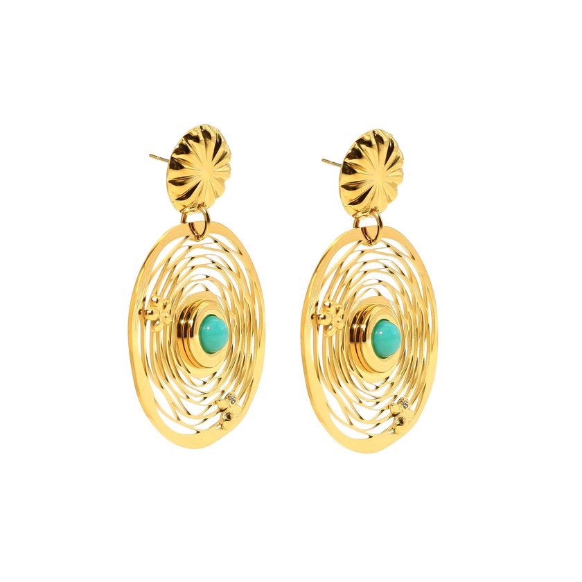 Steel earrings flower blue GB